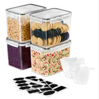 Sorbus Food Storage Containers - Pack of 4 - Air Tight, Four-Way Snap Lids Keeps Food Fresh - Store Cereal, Pasta, Flour, Nuts, Candy - Durable Plastic Kitchen Pantry Bins - size: 4 Pack