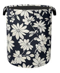 Black White Daisy Laundry Basket - Heavy Duty 60L Dirty Clothes Organizer, Water Resistant Foldable Hamper for Men Women - color: Black White Daisy