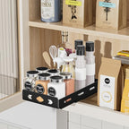 BOIVSHI Pull Out Spice Rack Organizer for Cabinet, Heavy Duty-Slide Out Spice Rack, Vertical Spice Rack for Kitchen Cabinet and Pantry (6.3''Wx10.5''Dx2.8''H, Metal Black) - size: 6.3''Wx10.5''Dx2.8''H,1 Tier