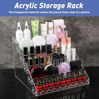 2-Pack 6-Tier Acrylic Display Shelf, Clear Nail Polish Paint Organizer - Wide Slot Multi-Layer Riser for Perfume, Makeup, Figures, Spices, Cards & Stickers