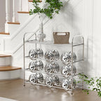 4 Tier Expandable Shoe Rack for Closet, Stainless Steel Shoe Shelf, Strong Weight Capacity Shoes Organizer, Easy to Install and Saving Space Standing Shelf with Sturdy Frame(4 Tier) - size: 4 Tier