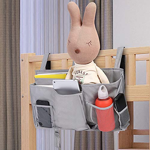 Bunk Bed Organizer - Bedside Storage Caddy with Pocket, Hanging Organizer for Camp, Dorm, Room, Hospital Bed Rail and More (Grey) - color: A-Gray