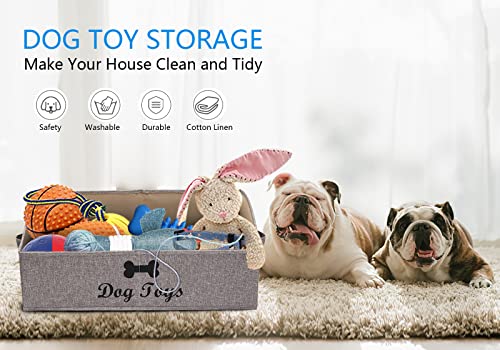 Morezi Dog Toy Box: Storage Basket for Organizing Pet Toys, Blankets & Accessories in Living Room, Playroom, Closet or Shelf - Snow Brown - color: Dog Snow Brown