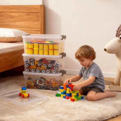ITYLIFE CITYLIFE 6 Packs 17 QT Plastic Storage Bins with Lids Large Stackable Storage Containers for Organizing Clear Storage Box for Garage, Closet, Classroom, Kitchen - size: 17 Qt. - 6 Packs