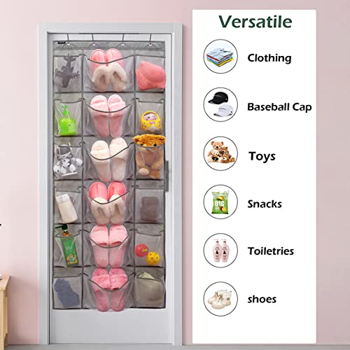 Over The Door Hanging Shoe Rack Organizer 18 Pockets Organizer with 6 Extra Large Mesh Pockets for Shoe Holder Storage (18 Pockets) - color: 18 Pockets