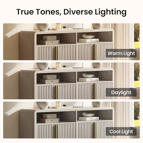 ModernMate 59" Sideboard Buffet Cabinet with Storage, Modern Fluted 4-Door Credenza Accent Cabinet with Open Storage Shelf, Curved Coffee Bar Table, Large Storage Cabinet for Living Room, Entryway