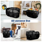 2 Pack Collapsible Laundry Baskets, Upgrade Pop Up Laundry Hamper with Convenient Bags, Foldable Laundry Basket Mesh Light Weight, Easy to Carry Clothes Hampers for Laundry, Dorm, Toys, Travel Black - color: 2xBlack