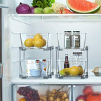 Simple Houseware 2 Tier Basket Drawer Cabinet Pull-Out Organizer, 2 Pack, Clear - size: 2-Pack