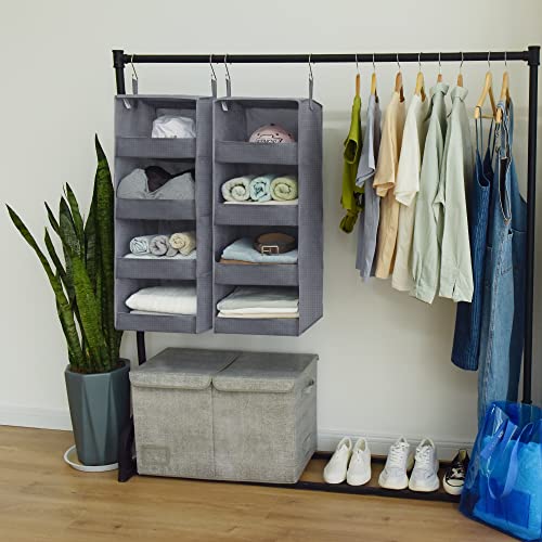 GRANNY SAYS 4-Shelf Hanging Organizer, Closet Hanging Shelves, Closet Hanging Storage Organizers, Organization for Bedroom, Living Room, Baby Nursery, Camper Accessories, Gray, 2-Pack - color: 4-shelf Ash Gray, size: 2-Pack