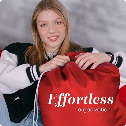 Nylon Laundry Bag - Locking Drawstring Closure and Machine Washable. These Bags will Fit a Laundry Basket or Hamper and Strong Enough to Carry up to Three Loads of Clothes. (Red) - color: Red, size: 22" x 32"