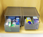 Simple Houseware Stackable Cabinet Basket Drawer Organizer, Silver - color: Silver, size: 1-Tier