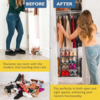 Sundaze Shoe Rack - 4 Tier Shoe Rack for Closet, Sturdy Stackable Shoe Organizer for Closet, Bedroom, Entryway, Garage, Non Woven Fabric Shelf, Black, Holds 8-12 Pairs - size: 4 Tier (18.3" W)