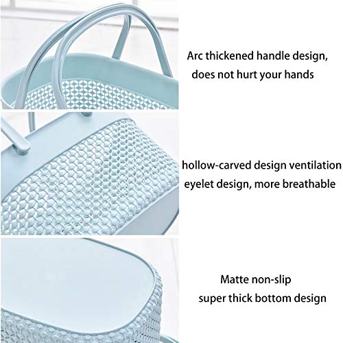 rejomiik 2 Pack Plastic Shower Caddy Basket, Portable Organizer Storage Tote with Handles Toiletry Bag Bin Box for Bathroom, College Dorm Room Essentials, Kitchen, Camp, Gym, Blue - color: Blue, size: 2 pack
