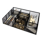 BLU MONACO | Black Metal Mesh Desk Drawer Organizer Tray | 12 Adjustable Compartments & 9 Removable Dividers | Space-Saving Office Supplies Organizer for Drawers, Vanity, Kitchen & Workspace Storage