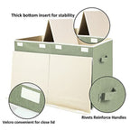 popoly Large Toy Box Chest with Lid, Collapsible Sturdy Toy Bin Storage Organizer Boxes Baskets for Kids, Boys, Girls, Nursery, Playroom, 25"x13" x16" - color: Large Green