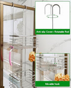 3-Tier Small Hanging Bathroom Organizer,caddy hanging,Shampoo Holder Stainless Steel,over the door shower caddy,shower storage - size: Narrow three-layer design