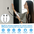 4 Pack 70 Inch Magnetic Remotes Control Holder with Spring Ropes Retractable Cord Remote Holder Wall Mount Anti-Loss Remote Control Leash Wall Mount for Projector TV Fan Couch, Bedside Table - size: 70 Inch