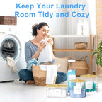 3+1 Pack Laundry Pods Containers & Dryer Sheet Holder & Laundry Detergent Dispenser, Laundry Room Organization and Storage Jars with Lids, Labels and Scoops for Scent Booster, Powder, Pods - color: Wood