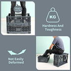 Collapsible Storage Bin/Containe， Transfer box,crate Transit storage of various items (Gray 23.6" L x 15.7" W x 8.6" H-two) - size: Gray 23.6" L x 15.7" W x 8.6" H-two