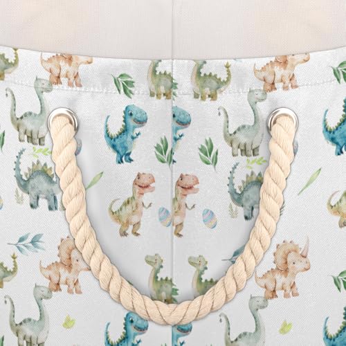 Pardick Dinosaur Egg Large Round Storage Basket Collapsible Circle Storage Bin Laundry Hamper With Handle for Kids Toy Blanket Clothes Towel Living Room Nursery Storage Organizer Decor - color: Print 13