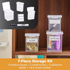 Bostitch Konnect Storage Containers with Lids, Clear Plastic Box, Stackable for Crafts, Home and Office Orginzation, Labels. 3 Piece (1 1.5 Qt Box, 2 0.5 Qt Boxes)
