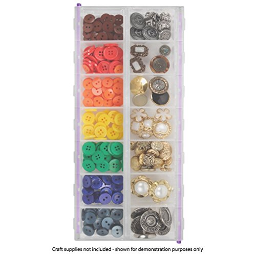 Craft Mates Bead Organizer and Plastic Storage Containers for Crafts, Buttons, Pins and More, 14 Locking Compartments (Display) - style: 14 Locking Compartments (2XL)
