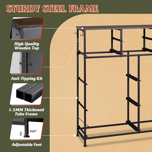 WLIVE Dresser for Bedroom with 10 Drawers, Fabric Dresser Chest of Drawers with Side Pockets and Hooks, Sturdy Metal Frame, Drawers Organizer Unit for Room, Hallway, Dark Gray - color: Dark Gray