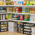 Sbanmao 2-Pack Stackable Can Organizer for Pantry, Adjustable Can Holder Rack for Canned Food Soda Drink Goods Storage up to 36 Cans Storage, 2 Tier, Black - style: Classic