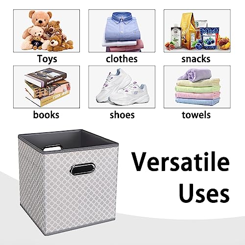 Black Foldable Storage Cubes Bins , Fabric Storage Box Cubes Organizer Baskets with Dual Handles for Home Organizer Grey Light - color: Grey Light, size: 1 Pack