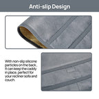 Teniux Remote Control Holder Faux Leather Armrest Organizer with 6 Pockets for Recliner Couch Sofa, Armchair Caddy for Smart Phone, Book, Magazines, Ipad, Remotes (Grey) - color: Grey