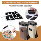 3-Pack 1500ml (51 oz) Airtight Food Storage Containers with Scoop, Soft-White Translucent Design Canisters for Coffee, Tea, Sugar, Flour & Cereal | Includes Marker & Labels