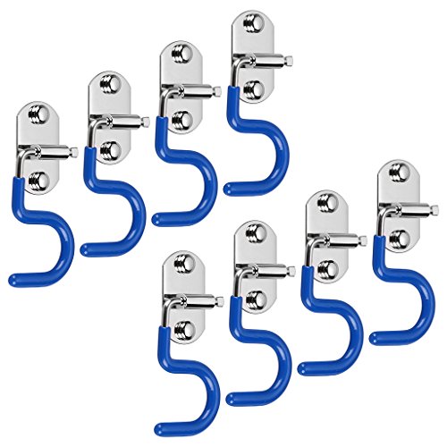 Sumnacon Mop Broom Holder Organizer, 8 Pcs S-Type Wall Mounted Cleaning Tools Organizer, Space Saver Brooms Mops Rakes Hooks Rack, Stainless Steel Heavy Duty Brooms Mops Hook for Kitchen Garage