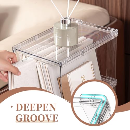 FOCHIER F Bag & Purse Organizer for Closet,3 Pack Stackable Plastic Handbags Storgae Shelf Dividers,Clear Clutch Bag Organizers and Storage for Wardrobe Bathroom Study and Office(2 Large+1 Small) - color: 3 Pack(2 Large+1 Small)