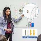 MaxGear Wall Marker Holder & Remote Control Organizer, 2 Compartments Acrylic Organizer for Remotes, Pens, Makeup, Markers, Clear Desk Wall Pen Holder for Whiteboard-5.4'' X 1.6'' X 5.5'', 2 Pack