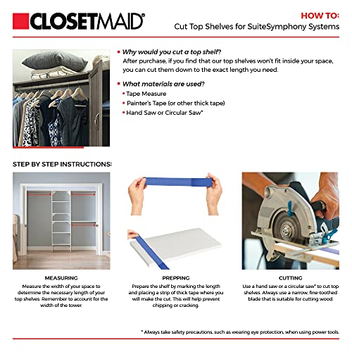 ClosetMaid SuiteSymphony Closet Organizer with Shelves and 2 Drawers, 16-Inch-Natural Gray - color: Natural Gray, style: Closet Organizer w/Shelves, 2-Drawers