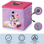 Idea Nuova Disney Minnie Mouse Collapsible Fabric Storage Cube,10” Organizer Bin with Lid for Bedroom, Playroom, and Closet - color: Minnie Mouse