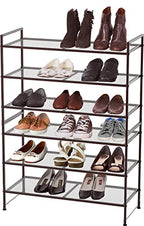 Simple Houseware 3-Tier Stackable Mesh Shoe Rack, Bronze - color: Bronze, style: Mesh Panel