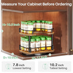 Spice Rack Organization for Cabinet - Height Adjustable Rotating Lazy Susan Organizer, Spice Organizer Fits Cabinets Wide＞ 11 inches, Clearance Height ＞10.5 inches