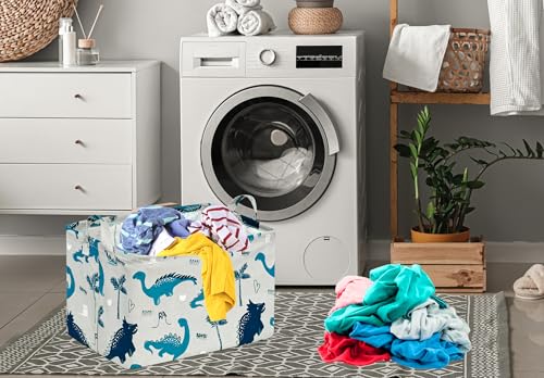 Baby Waterproof Storage Basket Toys Organizer Nursery Bins for Women Kids Hamper for Organizing Home/Dorm/Kitchen/Pet/Office/Closet/Shelf/Room Decor - color: Green Dinosaur