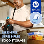 Sistema KLIP IT+ 3.35L Rectangle Food Storage Containers (3-Pack), Stackable & Airtight Food Boxes with Lids, Dishwasher, Freezer, & Microwave-Safe, BPA-Free, School Lunch Boxes - size: 3.35L (3-Pack)