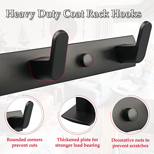 ULIBERMAGNET Magnetic Hooks,Heavy Duty Coat Magnetic Rack,Strong Rubber Magnetic Hanger for Refrigerator,Metal Cabinet,Hanging Coat, Towel, Bag, Backpack(Matte Black/4 Hooks) - color: Black, size: 4 Hooks Magnetic Rack