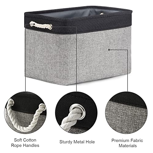 TheWarmHome Storage Basket for Organizing - 16x12x12 inch Cube Storage bin 3 Pack Fabric Storage Cubes, Collapsible Storage Box for Organizer Cloth Gift Toy Closet (Black & Grey) - color: Black&Grey, size: 3PCS/Large Cube - 16L×12W×12H