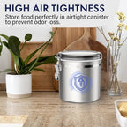 ENLOY 165oz Stainless Steel Airtight Canister for Kitchen, Large Flour Coffee Bean Tea Cereal Sugar Cookie Metal Food Storage Canisters with Clear Lid and Sturdy Locking Clamp (7.7 * 7.7 * 8.4in) - size: Large