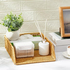 Yeaqee 2 Pcs Paper Tray Organizer for Desk Woven Letter File Organizer A4 File Tray Desk Paper Basket Letter Size Imitation Rattan Holder Organization Rack for Office Storage(Brown,Sleek Style) - style: Sleek Style