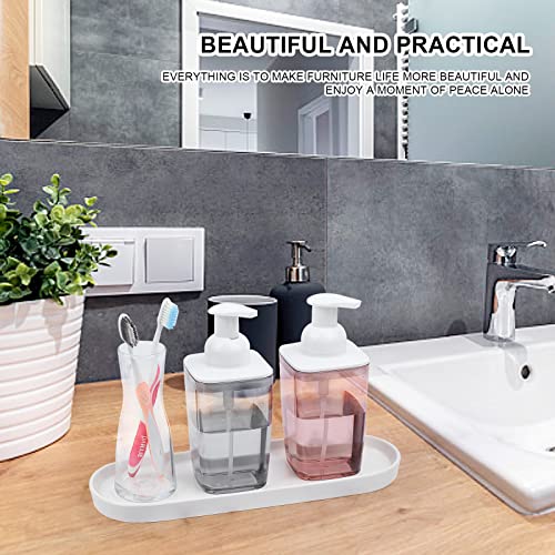 Ceramic Sink Tray, Bathroom Counter Tray, Bathtub, Cosmetics Dish, Candle, Perfume Shampoo Liquid Soap Simple Style Design Suit for Bathroom and Kitchen (White) - color: White