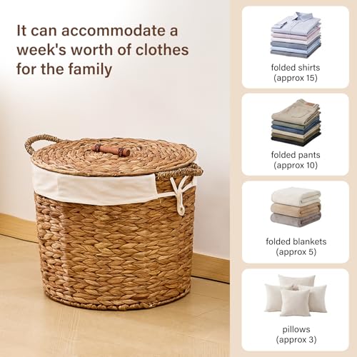 Handwoven Hamper with Lid, Clothes Hamper for Bathroom Laundry Room Bedroom (Espresso, S) - color: Espresso, size: S