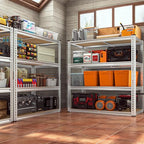 REIBII 40" W Garage Shelving 2000LBS Storage Shelves Adjustable Metal Shelving 4 Tier Pantry Shelves for Garage Closet Kitchen Basement 40" W x 19.7''D x 60''H, Silver - size: 40"W x 19.7''D x 60''H