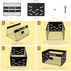 Bfttlity Dog Toy Basket - Large Dog Toy Box with Handles and Label Position Design for Living Room, Metal Dog Toy Bin Storage for Dogs Chew Pets Toys, Blankets, Clothes, Food (White) - color: Large White