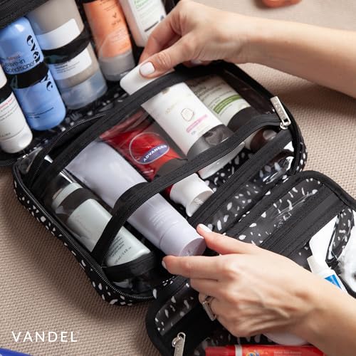 VANDEL Waterproof Hanging Toiletry Bag [TSA-Approved] Hanging Makeup Organizer Bag, Cosmetic Travel Bags for Women, Makeup Case Toiletries Organizer Hygiene Bathroom Shower Caddy - White Leopard - color: White Leopard