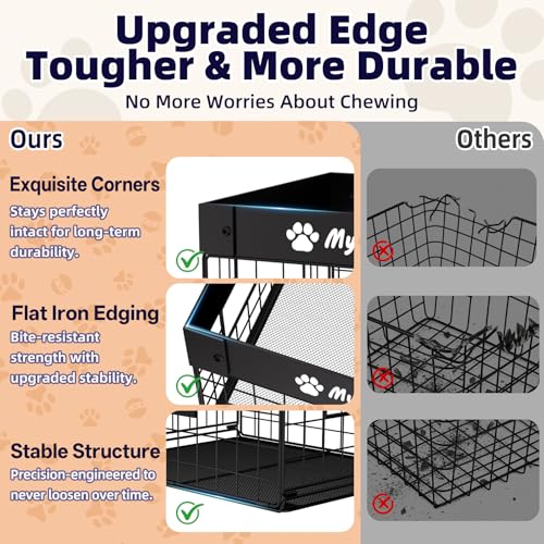 Kaiferty Indestructible X-Large Dog Toy basket, Chew-Proof Medium Toy Bin for Dogs, Pet Toy Bin Dog Metal Basket for Toys, Puppy Toy Storage Organizer Blankets, Toy Box for Living Room Area (Black) - color: Black, size: XL:16.5"L x 12.6"W x 8.7"H